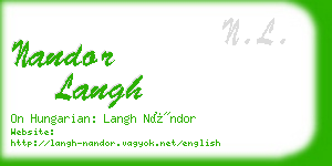 nandor langh business card